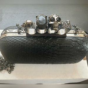 Skull Stud Knuckle Clutch Bag